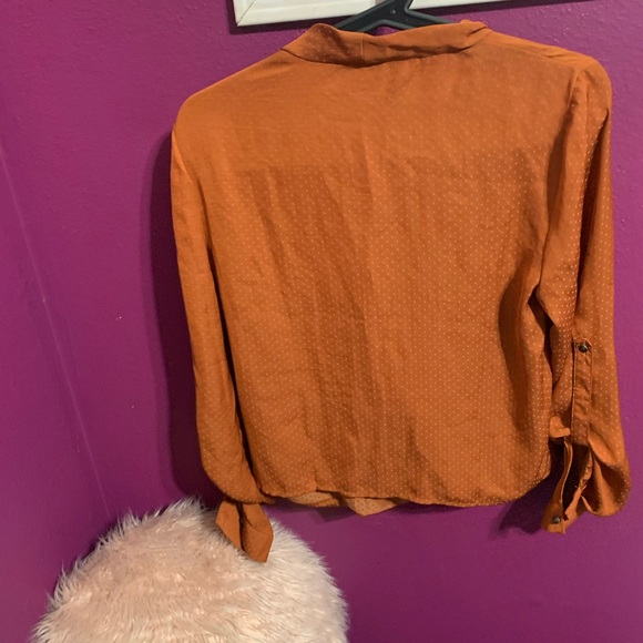 Orange-rust blouse polka dot - Picture 6 of 7